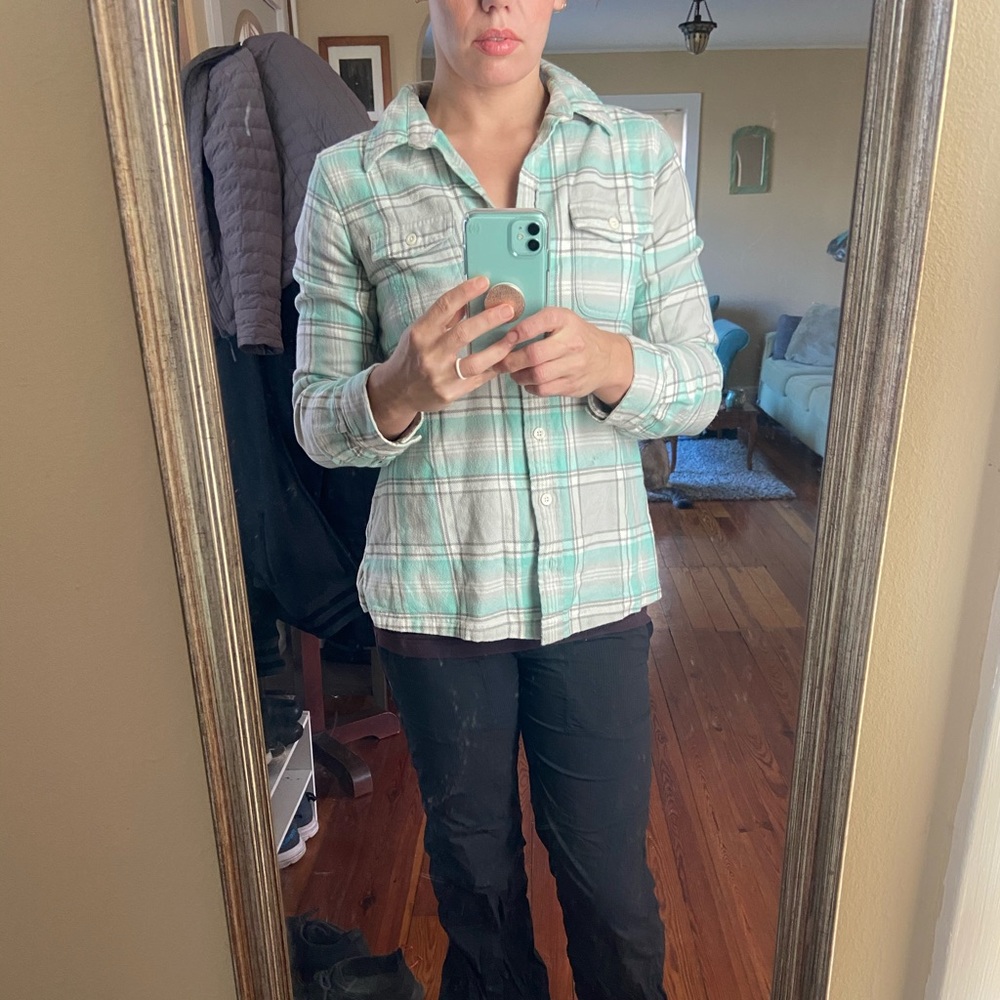 Mint and Grey Patagonia Flannel